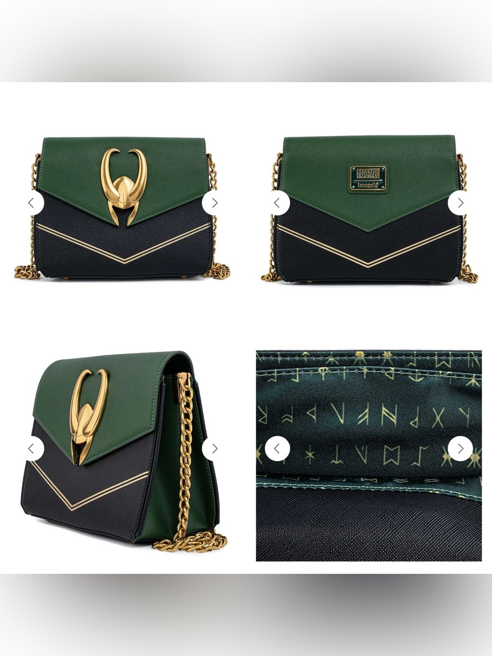 NWOT LOUNGEFLY Disney Marvel Loki Hardware Crossbody Bag
